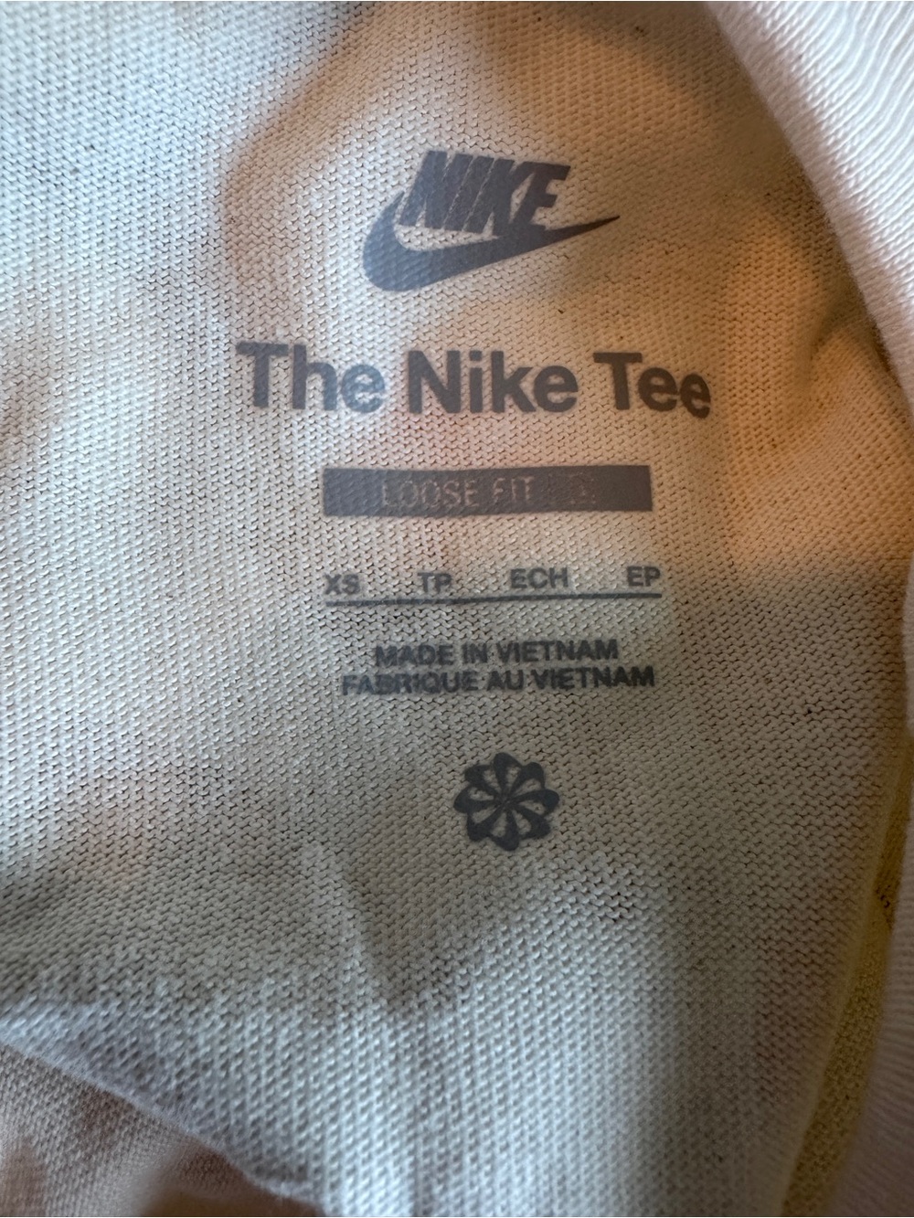 Nike Cream Short Sleeve Tee with Colorful Chest Logo - Picture 2 of 3